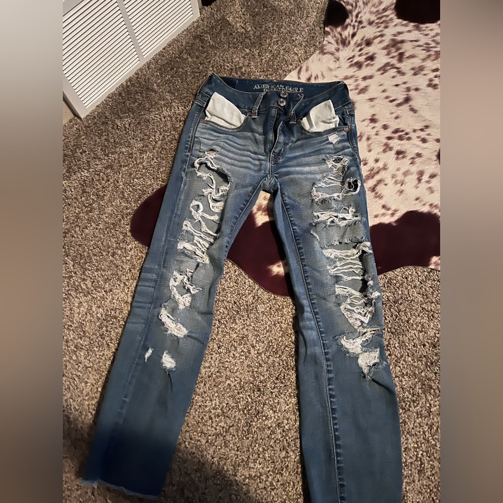 American Eagle Jeans with rips size 2Reg